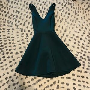 Charlotte Russe green mini flare dress